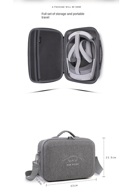 Bkano El Çantası Pıco 4 Vr Kulaklığı Eva Sert Saklama Çantası Kutusu Çapraz Askılı Çanta Seyahat Taşıma Çantası (Yurt Dışından) indirimleri