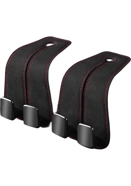 2 Adet Araba Koltuğu Arkası Çift Kancalı Özelleştirilmiş Koltuk Arkası Kancası Araç Aksesuarları Iç Mekan Metal Kanca Askısı Siyah (Yurt Dışından)