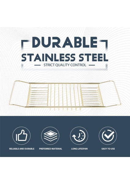 Küvet Standı Çok Fonksiyonlu Teleskopik Kaymaz Raf Banyo Küvet Standı Küvet Cep Telefonu Tutucu Altın (Yurt Dışından) fırsatları