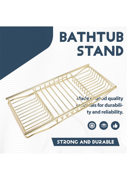 Küvet Standı Çok Fonksiyonlu Teleskopik Kaymaz Raf Banyo Küvet Standı Küvet Cep Telefonu Tutucu Altın (Yurt Dışından) indirimleri