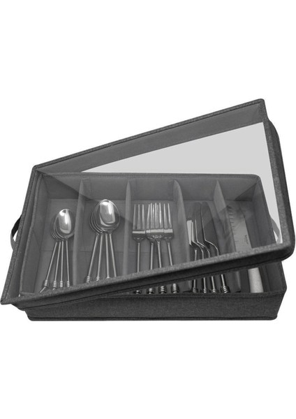 Çatal Bıçak Takımı ve Gereç Saklama - Ayarlanabilir Bölmeli Dayanıklı Çatal Bıçak Takımı Saklama Kutusu, 5 Bölmeli Çatal Bıçak Takımı Saklama Kutusu (Yurt Dışından)