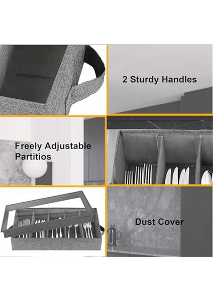 Çatal Bıçak Takımı ve Gereç Saklama - Ayarlanabilir Bölmeli Dayanıklı Çatal Bıçak Takımı Saklama Kutusu, 5 Bölmeli Çatal Bıçak Takımı Saklama Kutusu (Yurt Dışından) modelleri