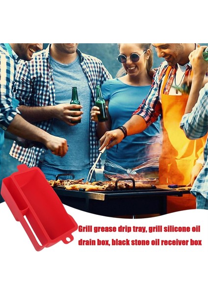 Barbekü Yağ Damlama Tepsisi Yağ Tepsisi, Silikon Izgara Yağı Tahliye Kutusu Gıda Sınıfı Yağ Tutucu ve Saklama Kutusu Toplayıcı, Kırmızı (Yurt Dışından) fırsatları