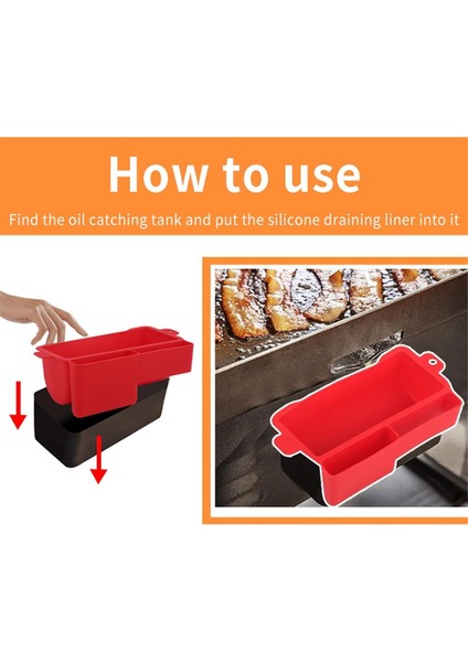 Barbekü Yağ Damlama Tepsisi Yağ Tepsisi, Silikon Izgara Yağı Tahliye Kutusu Gıda Sınıfı Yağ Tutucu ve Saklama Kutusu Toplayıcı, Kırmızı (Yurt Dışından) indirimleri