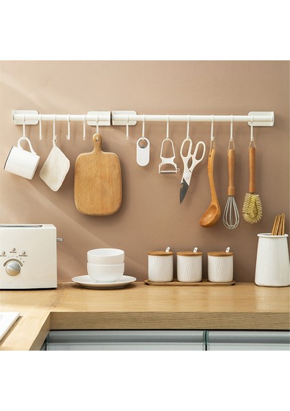 Kancalı Askı Çubuğu Rafı, Delmesiz Çok Işlevli Spatula Depolama Duvara Monte Banyo Depolama Rafı, S-Beyaz (Yurt Dışından) modelleri