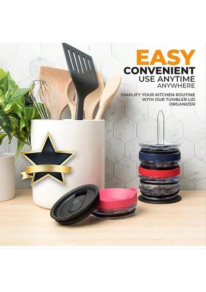 4'lü Katlanabilir Bardak Kapağı Düzenleyici, Yerden Tasarruf Sağlayan Tasarım, Sağlam Kalın Kauçuk Tabanlı Bardak Kapağı Düzenleyici, Ayaklı (Yurt Dışından) indirimleri