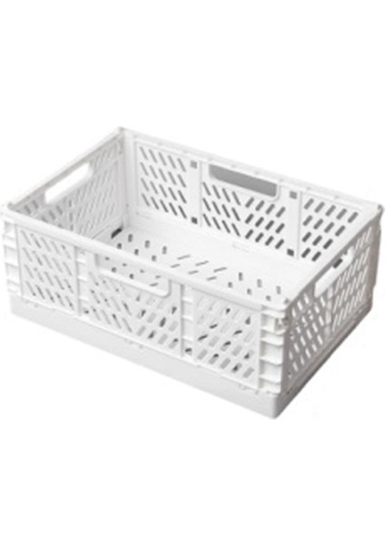 Katlanabilir Saklama Kutusu Sepet Yardımcı Kozmetik Kutusu Masaüstü Tutucu Ev Kullanımı Okul Sırası Saklama Kutusu Beyaz (Yurt Dışından)