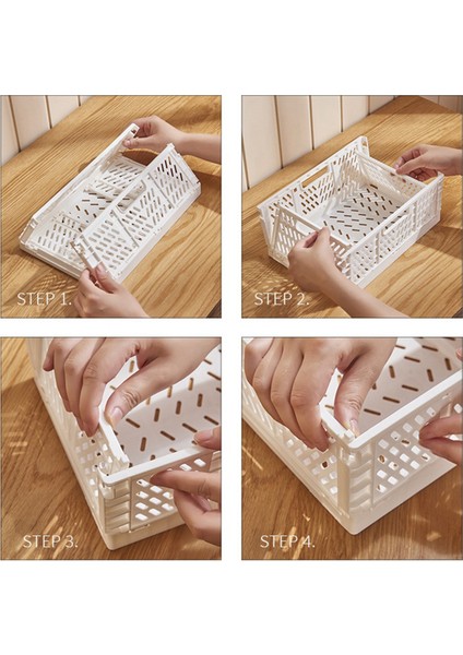 Katlanabilir Saklama Kutusu Sepet Yardımcı Kozmetik Kutusu Masaüstü Tutucu Ev Kullanımı Okul Sırası Saklama Kutusu Beyaz (Yurt Dışından) fırsatları