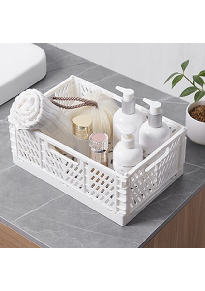 Katlanabilir Saklama Kutusu Sepet Yardımcı Kozmetik Kutusu Masaüstü Tutucu Ev Kullanımı Okul Sırası Saklama Kutusu Beyaz (Yurt Dışından) indirimleri