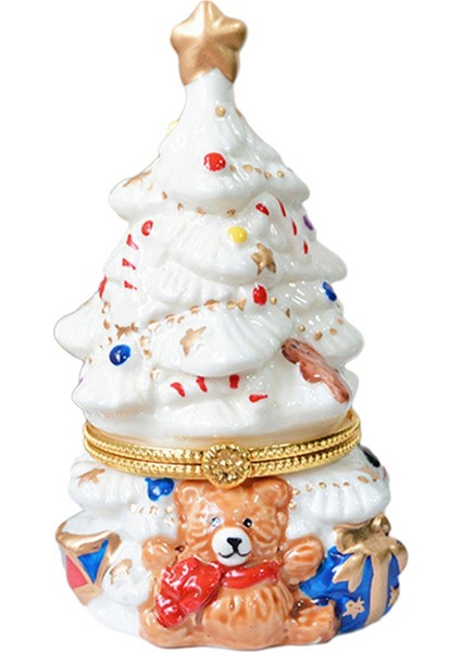 Beyaz Biblo Kutusu Süsleri Noel Ağacı Mücevher Kutusu Yüzük Tutucu Düzenleyici Ekran Mücevher Tutucu Noel Takıları Küpeler Için (Yurt Dışından)