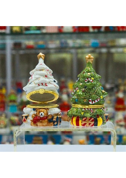 Beyaz Biblo Kutusu Süsleri Noel Ağacı Mücevher Kutusu Yüzük Tutucu Düzenleyici Ekran Mücevher Tutucu Noel Takıları Küpeler Için (Yurt Dışından) indirimleri