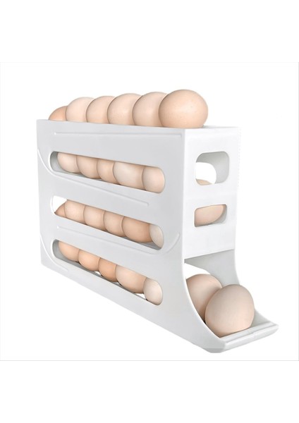 Buzdolabı Için 30 Yumurtalık - Otomatik Yuvarlanan Buzdolabı Yumurta Düzenleyici, Yerden Tasarruf Sağlayan Yumurta Dağıtıcı, 4 Katlı Buzdolabı Beyazı (Yurt Dışından) fiyatları