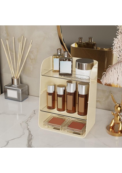 Çok Katmanlı Makyaj Düzenleyici Büyük Kapasiteli Çıkarılabilir Bölme Sabit Tezgah Üstü Kozmetik Düzenleyici Raf Oda Için (Yurt Dışından) modelleri