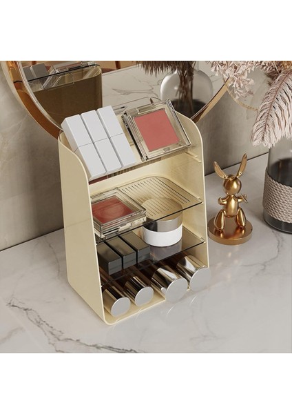 Çok Katmanlı Makyaj Düzenleyici Büyük Kapasiteli Çıkarılabilir Bölme Sabit Tezgah Üstü Kozmetik Düzenleyici Raf Oda Için (Yurt Dışından) fırsatları