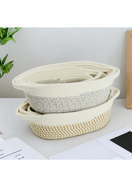Halat Saklama Sepetleri 3'lü Düzenleyici Dokuma Sepet Seti - Giysiler, Yatak Takımları Için Taşınabilir Pamuklu Kutular (Yurt Dışından) fırsatları