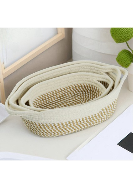 Halat Saklama Sepetleri 3'lü Düzenleyici Dokuma Sepet Seti - Giysiler, Yatak Takımları Için Taşınabilir Pamuklu Kutular (Yurt Dışından) indirimleri