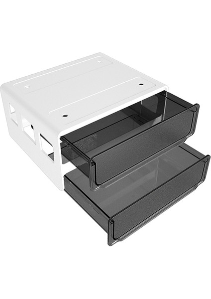 Masa Altı Saklama Çekmecesi Kayar, Gizli Kendinden Yapışkanlı Düzenleyici, 2 Katmanlı Siyah Takılabilir Çekmece Düzenleyici (Yurt Dışından)