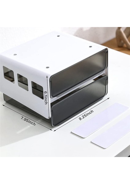 Masa Altı Saklama Çekmecesi Kayar, Gizli Kendinden Yapışkanlı Düzenleyici, 2 Katmanlı Siyah Takılabilir Çekmece Düzenleyici (Yurt Dışından) fiyatları