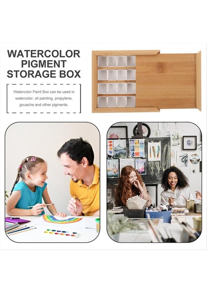 Ahşap Suluboya Palet Kutusu, Yarım Izgara, Boş Çekmeli Tip Yağlı Boya Paletleri, Taşınabilir Seyahat Boya Tepsisi (Yurt Dışından) indirimleri