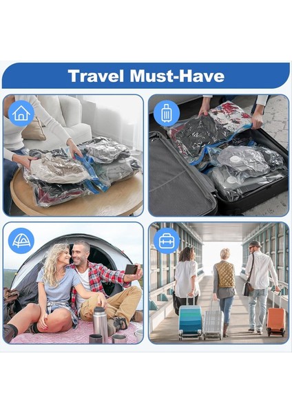 12 Adet Elektrikli Pompalı Seyahat Vakumlu Saklama Poşetleri Bagaj Için Vakumlu Sızdırmazlık Poşetleri Giysiler Için Yerden Tasarruf Sağlayan Çantalar Ab Fişi (Yurt Dışından) modelleri