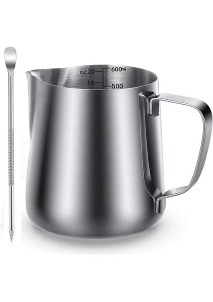 20 OZ/600 ml Paslanmaz Çelik Süt Köpürtücü Fincan Süt Kahve Cappuccino Latte Süt Sürahisi Fincan (Yurt Dışından)