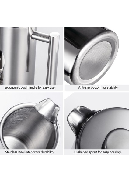 1200 ml Kahve Makinesi 304 Paslanmaz Çelik Kahve Makinesi Çift Duvar Fransız Basın Yalıtımlı Kahve ve Çay Demleme Potu Ev Için (Yurt Dışından) fiyatları