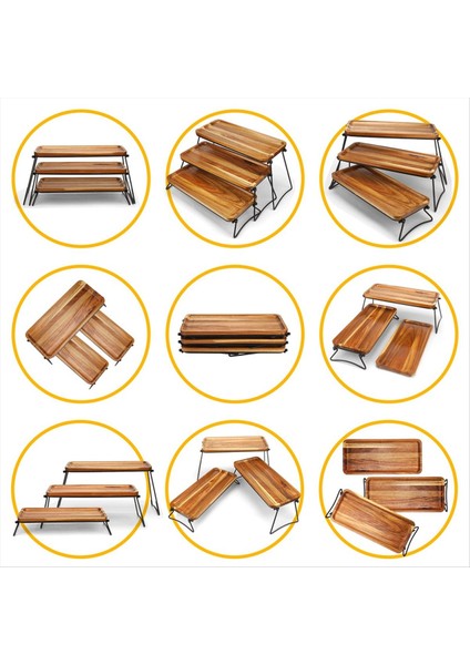 Partiler Için 3 Katlı Cupcake Standı ve Kuleleri Servis Tepsisi, Ahşap Tatlı Masası Sergileme Seti, Dekoratif Katlı Tepsi Dekoru (Yurt Dışından) fırsatları