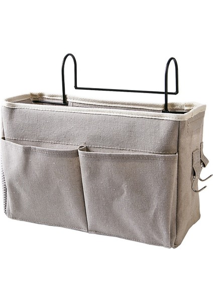Yatak Başı Askılı Cep Saklama Çantası Yatak Başı Saklama Kutusu Düzenleyici Tutucu Başlıklar, Ranza Yataklar ve Yurt Odaları Için, Gri (Yurt Dışından)
