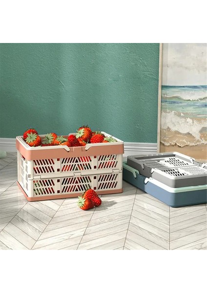 Açık Katlanır Piknik Sepeti Taşınabilir Kamp Saklama Kabı Plastik Çerçeve Büyük Kapasiteli Süpermarket Alışveriş Sepeti (Yurt Dışından) fiyatları