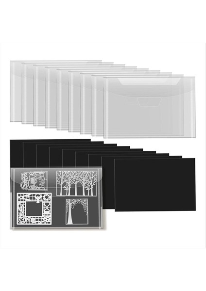 10 Adet Damga ve Kalıp Kesim Saklama Çantası, 10 Kauçuk Manyetik Levha, Kesme Kalıpları Şablonu Için Yeniden Kapatılabilir Kesim (Yurt Dışından) indirimleri