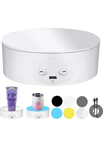 Bardaklar Için Döndürülebilir Stand, Fotoğraf Sergileme Için 360 Derece Otomatik Sessiz Döner Tabla (Yurt Dışından)