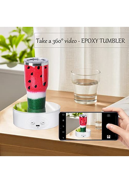 Bardaklar Için Döndürülebilir Stand, Fotoğraf Sergileme Için 360 Derece Otomatik Sessiz Döner Tabla (Yurt Dışından) fırsatları