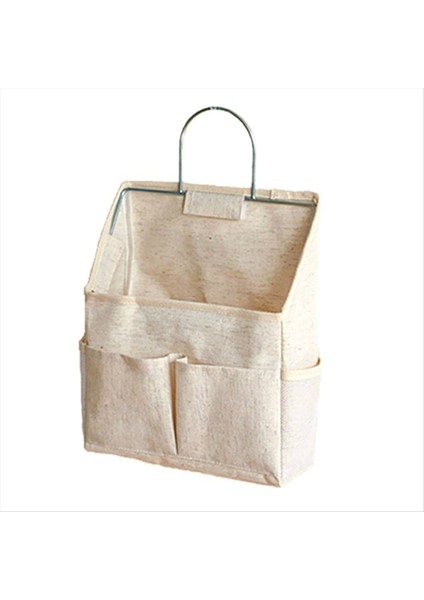 Yurt Duvarına Asılan Saklama Çantası Duvar Kapısı Gardırop Masaüstü Kumaş Çanta CD Dergi Düzenleme Sepeti Pamuklu Keten (Yurt Dışından)