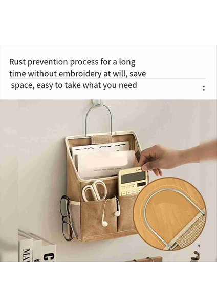 Yurt Duvarına Asılan Saklama Çantası Duvar Kapısı Gardırop Masaüstü Kumaş Çanta CD Dergi Düzenleme Sepeti Pamuklu Keten (Yurt Dışından) modelleri