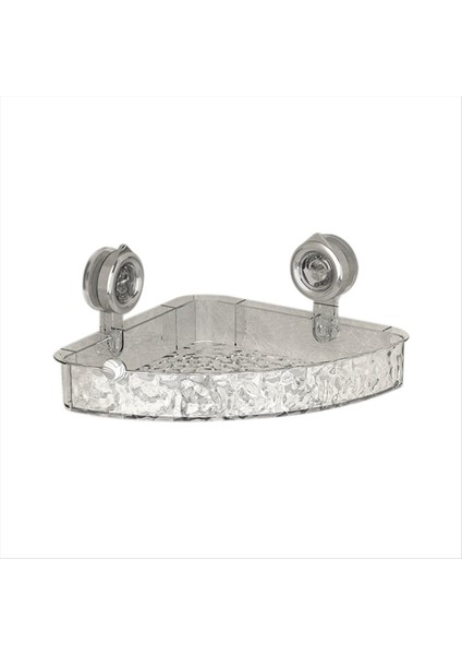 Matkapsız, Hafif Lüks Stil Buzul Desenli Vantuzlu Raf, Şeffaf Fan Tarzı Banyo Duş Düzenleyici (Yurt Dışından)