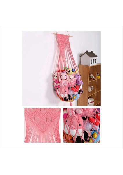 Peluş Oyuncak Saklama Ağı Veya Oyuncak Hamağı Makrome Duvar Askısı Ağı Peluş Oyuncak Saklama Için Kreş Düzenleyici Beyaz (Yurt Dışından) fırsatları