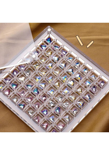 36/64 Izgara Akrilik Tırnak Sanatı Yapay Elmas Saklama Kutusu Izgara Tırnak Takıları Mücevher Dekorasyon Kutusu (Kare) (Yurt Dışından) indirimleri