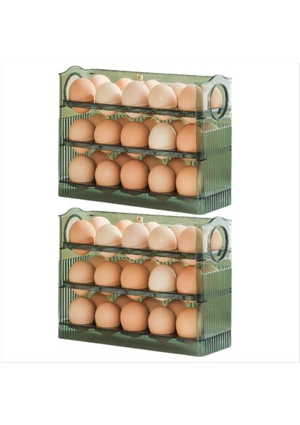 Buzdolabı Yumurta Rafı, Kapaklı Buzdolabı Kapısı Yumurta Saklama Rafı Tepsisi, Yerden Tasarruf Sağlayan Yumurta Saklama Kutusu Rafı, Yeşil (Yurt Dışından)