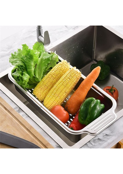 Çok Işlevli Mutfak Lavabosu Süzgeç Rafı Geri Çekilebilir Paslanmaz Çelik Süzgeç Sepeti Lavabo Üstü Bulaşık Kurutma Rafı (Yurt Dışından) modelleri