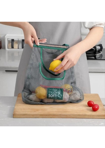 Yeniden Kullanılabilir Mutfak Askılı File Çanta Büyük Kapasiteli Ev Meyve Sebze Saklama No.2 (Yurt Dışından) indirimleri