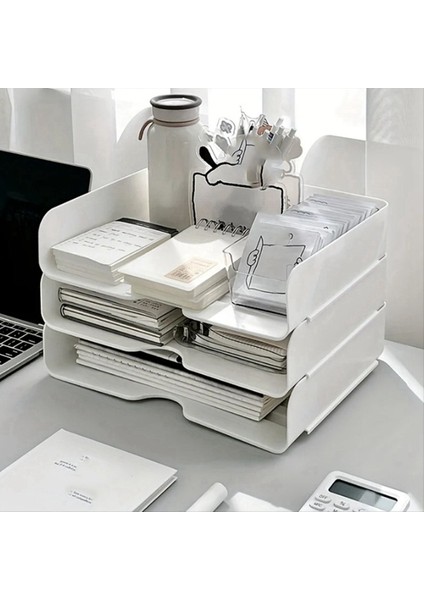 A4 Dosya Saklama Kutusu Masa Depolama Çok Katmanlı Raf Öğrenci Yurdu Kitaplığı Masa Rafı Ofis Malzemeleri (Yurt Dışından) fırsatları