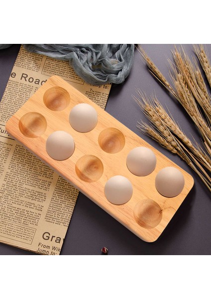 Yumurta Tepsisi Ahşap Yumurta Tutucu, Mutfak Buzdolabında Veya Tezgahta Sergileme Veya Saklama Için Kullanılabilir, 10 Yumurta Tutar (Yurt Dışından) indirimleri