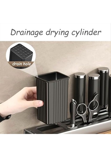 Duvara Monte Alet Tutucu, Mutfak Alet Rafı, Çok Amaçlı Askılı Depolama Düzenleyici Rafı ve Doğrama Tahtası Tutucu Siyah (Yurt Dışından) indirimleri