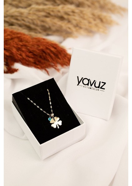 Altın Italyan Zincir Yonca Kolye modelleri