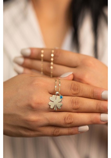 Altın Italyan Zincir Yonca Kolye fırsatları