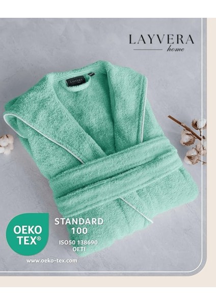 Çocuk Bornoz | %100 Pamuklu-Mint Yeşil-Yumuşak Doku-Kapüşonlu-Cepli-Biyeli fiyatları