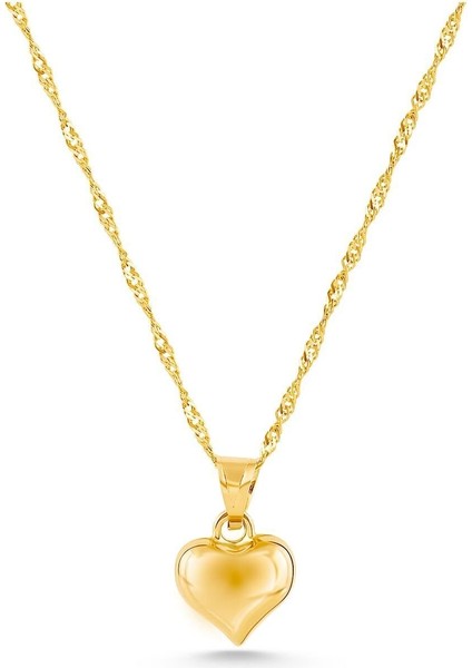 Altın Singapur Zincir Kalp Kolye modelleri