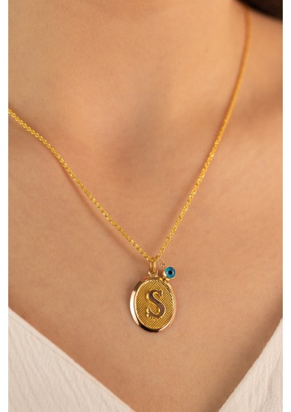 Altın Nazar Boncuklu Harf Kolye modelleri