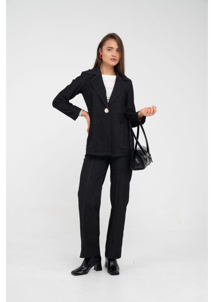 Tek Düğme Detaylı Alt Üst Kadın Takım K8075 fiyatları