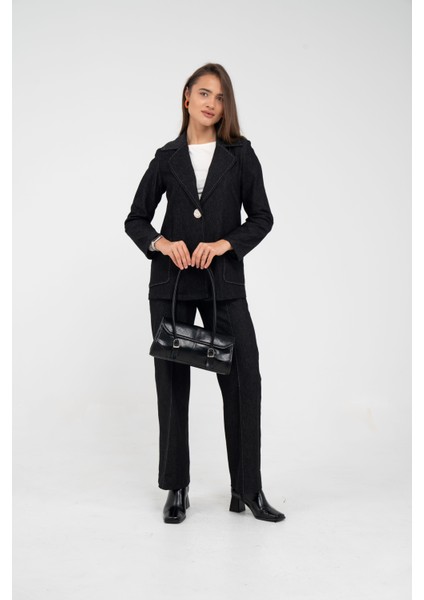 Tek Düğme Detaylı Alt Üst Kadın Takım K8075 modelleri